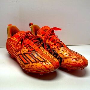 Adidas Men's Adizero Orange Low Top Lace Up Football Cleats Size US 8